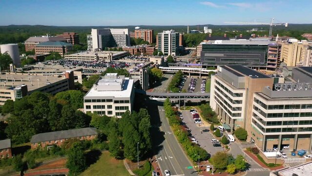 2022 - very good aerial over the University Of North Carolina campus at Chapel Hill medical center.