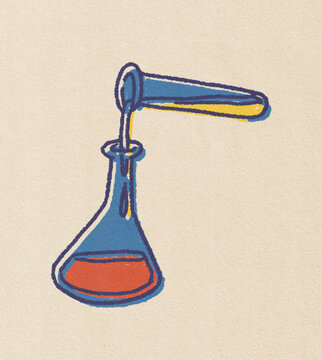 Test Tube And Conical Flask Illustration