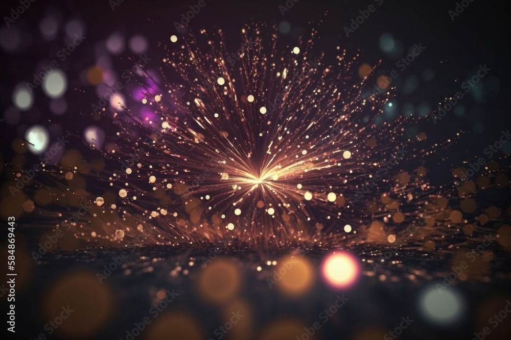 Aufkleber a fireworks display with blurry lights and bokets in the background nightclub animation motion graph