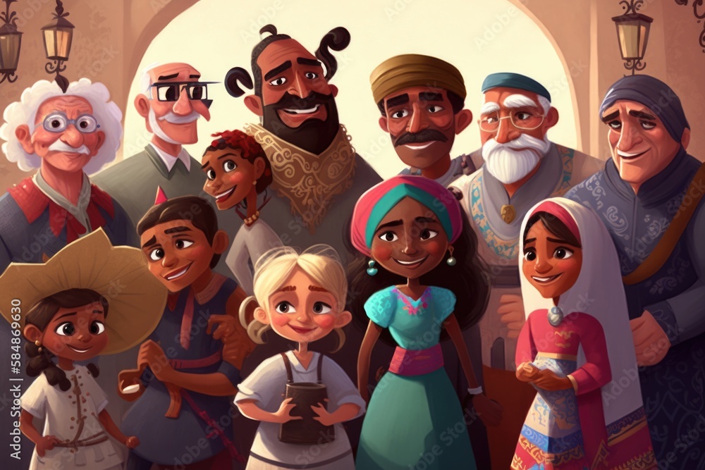Poster a group of people standing next to each other in front of a doorway zoo animation animation filmmaki