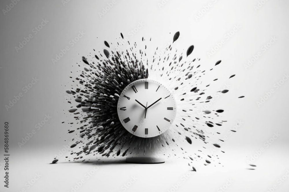 Poster a clock with a lot of black and white objects around it historic clock tower time-lapse photography 