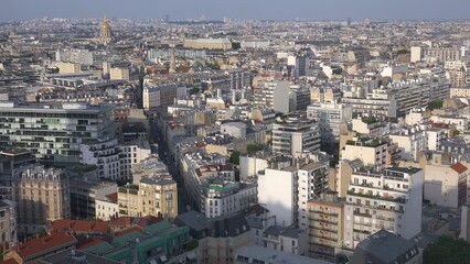 2022 - good high angle establishing shot of Paris, France and suburbs.