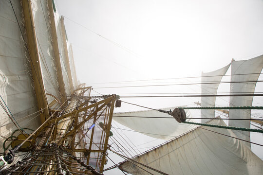 Sailing rig of a large sailboat