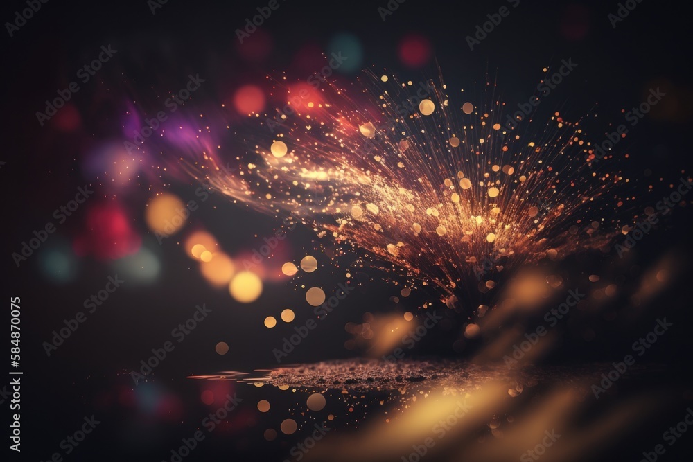 Poster a blurry image of a firework with a black background workshop animation motion graphics generative a