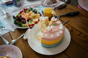 Birthday cake with colorful decoration