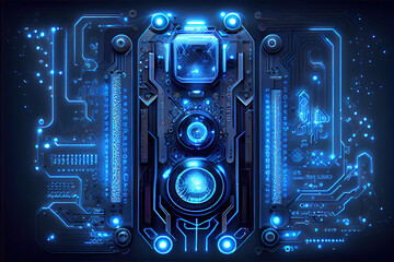 Fototapeta premium Abstract digital technology background AI generated
