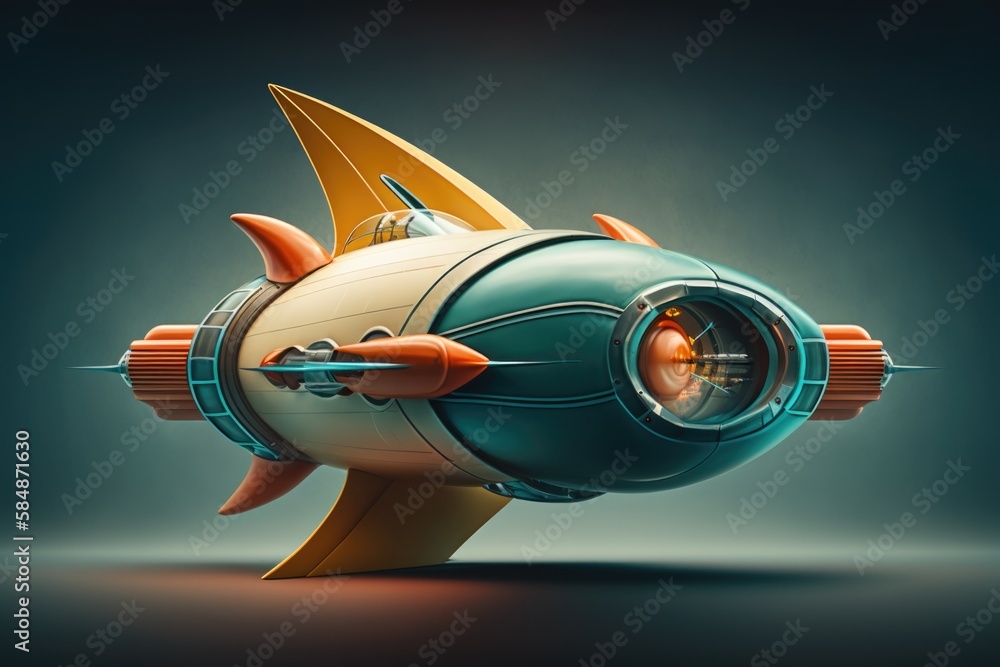 Poster a toy fish with a light on its side and a light on its side deep sea trench animation motion graphic