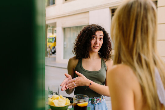 Two women having a conversation