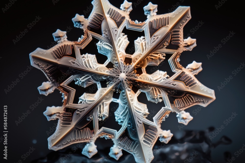 Poster a snowflake is shown in this image with a black background arctic sea ice macro photography macro ph