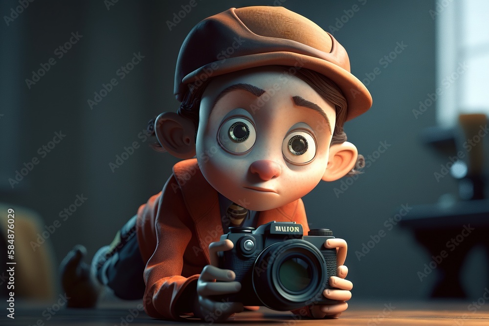 Poster a cartoon character is laying on the floor with a camera in his hand zoo animation animation filmmak