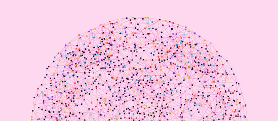 Global Tech Network Concept on Pink Background