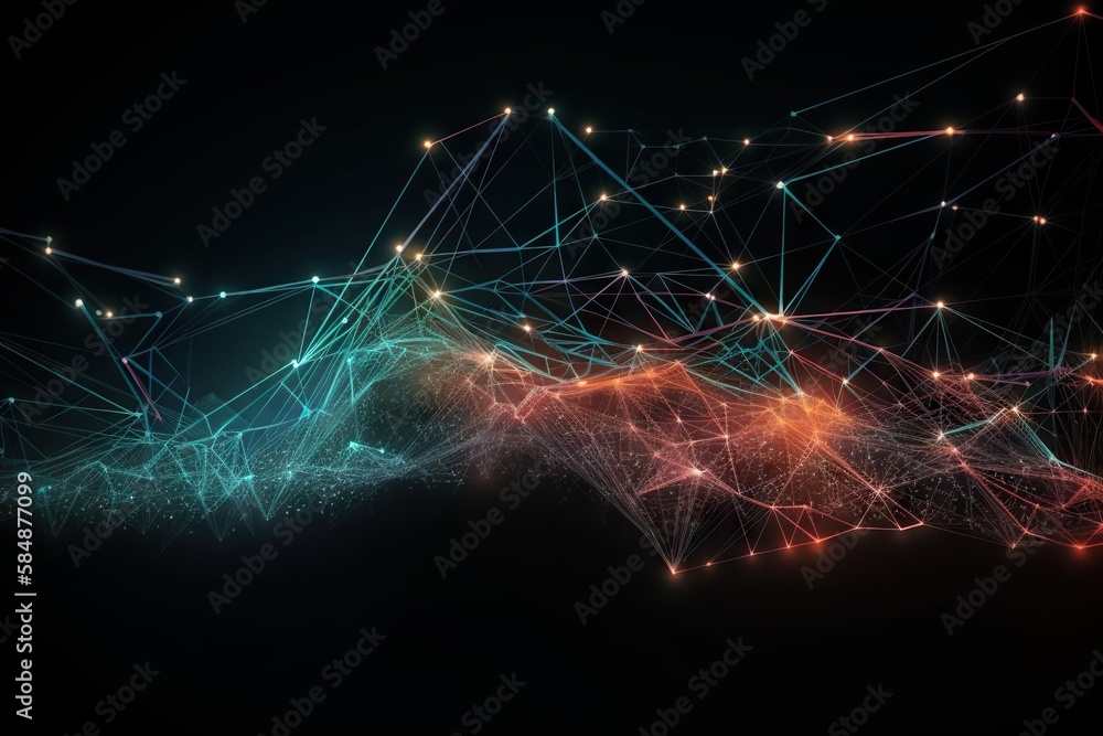 Poster A Dark Background With A Lot Of Lines And Dots In It Deep Sea Trench Animation Supply Chain Optimization Generative AI 
