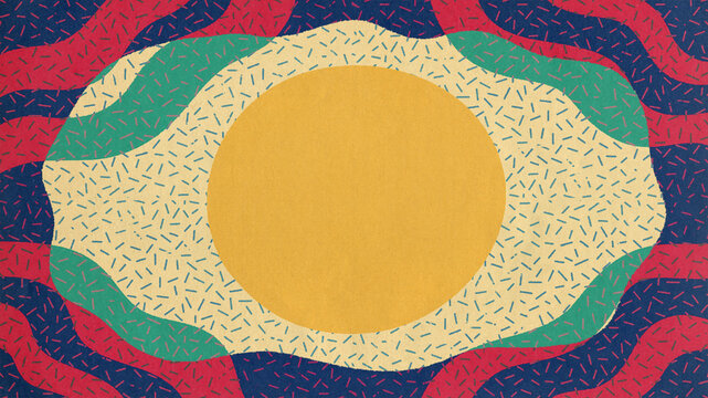 Abstract Illustration With Sun And Wavy Rays