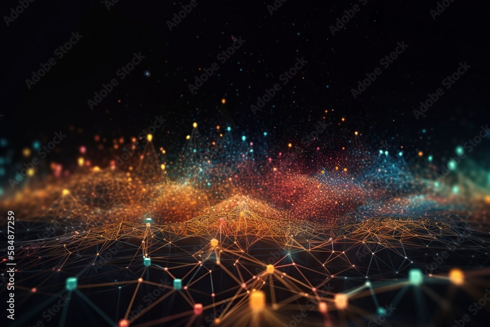 Poster a colorful abstract background with lines and dots in the center of the image deep sea trench video 
