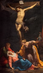 Foto op Canvas GENOVA, ITALY - MARCH 6, 2023: The painting of Crucifixion in the church Basilica della Santissima Annunziata del Vastato by Francesco Scotto (1750 - 1826). © Renáta Sedmáková
