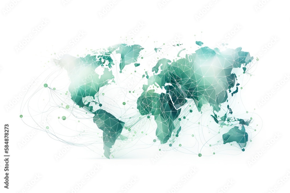 Poster a world map with a white background and green dots on it deep sea trench environmental art supply ch
