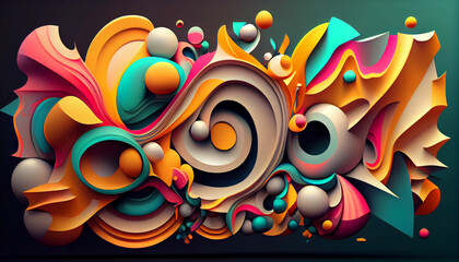 3d abstract colorful background. Vibrant, colorful images ignite imagination and evoke joy. These dynamic artworks captivate with their hues, energizing spaces and uplifting moods—an inspiring additio