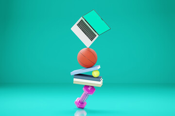 Work / study / life multitasking balance concept