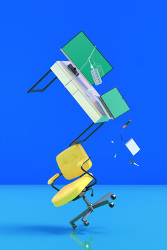 Work job / multitasking balance concept
