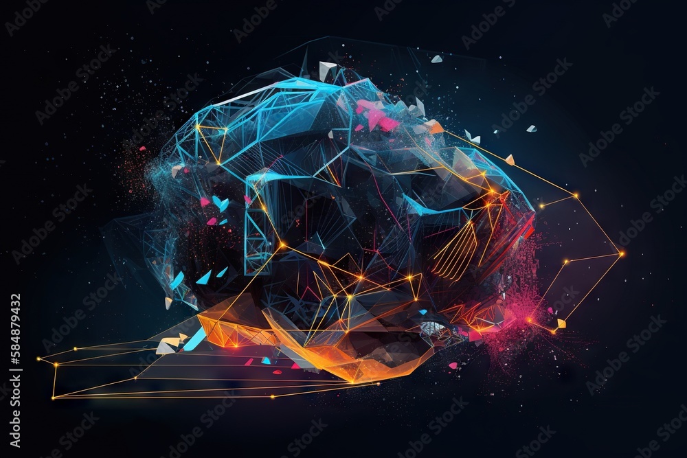 Poster A Digital Image Of A Ball With A Lot Of Dots And Lines Deep Sea Trench Graphic Design Motion Graphics Generative AI 