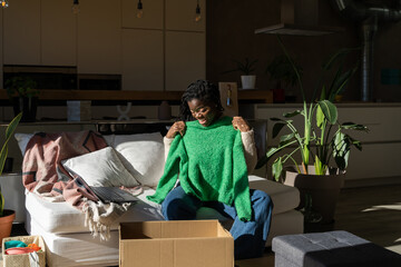 Teenager clothing unboxing