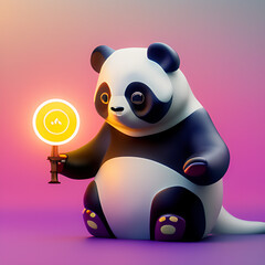 cute panda cartoon, Generative AI