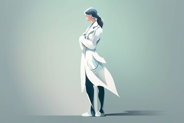 A Woman In A White Coat And Black Pants Standing With Her Arms Folded Hospital Animation Medical Writing Generative AI 