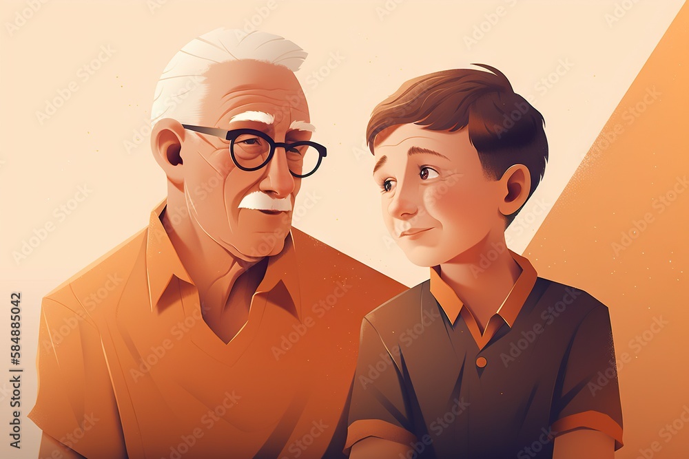 Poster a man and a boy are looking at each other with a smile savanna animation animation filmmaking genera