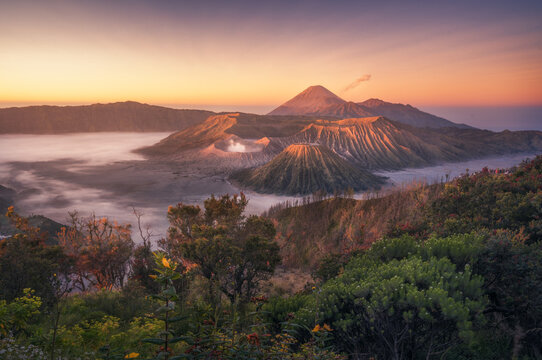 Mount Bromo In Java, Indonesia. Volcano