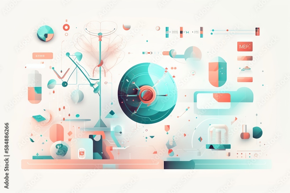 Fototapete A Colorful Abstract Background With A Circular Object In The Center Of It Lunar Landscape Animation Motion Graphics Generative AI 