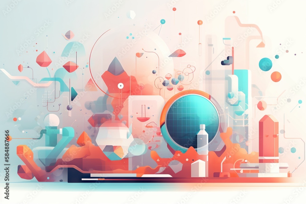 Poster a futuristic background with a futuristic design and a blue sphere in the middle lunar landscape ani