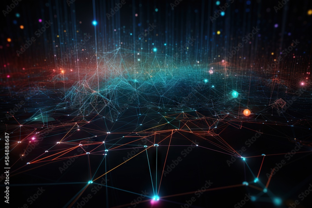 Poster a colorful abstract background with lines and dots in the center of the image deep sea trench video 