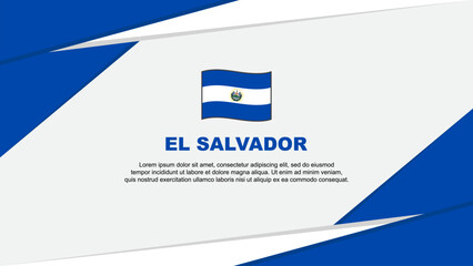 El Salvador Flag Abstract Background Design Template. El Salvador Independence Day Banner Cartoon Vector Illustration. El Salvador