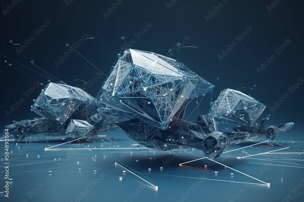 Poster A Futuristic Object With A Lot Of Lines And Dots On It Deep Sea Trench Video Art Motion Graphics Generative AI 