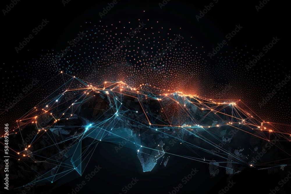 Poster a map of the world with a lot of lights on it deep sea trench video art supply chain optimization ge