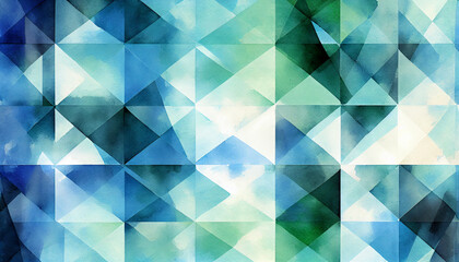 Obraz premium Abstract geometric pattern in blue triangle shapes ,generative AI