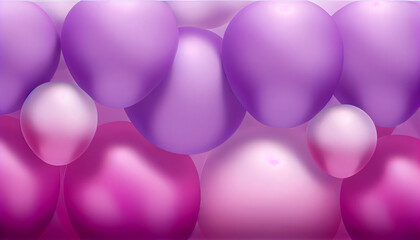 Purple backgrounds, multi colored balloons A celebration ,generative AI