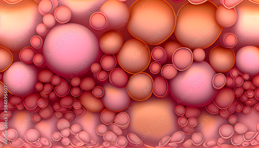 Aufkleber abstract circle pattern in shiny pink macro shot ,generative ai
