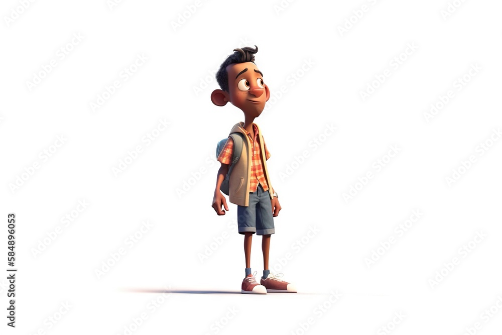 Poster a cartoon character is standing in a pose with a white background volcano animation animation filmma