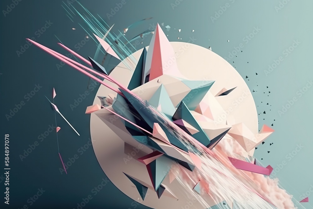 Aufkleber a very colorful abstract artwork with a circular background and a star glacier kinetic art motion gr
