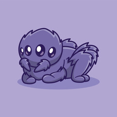 illustration of a cute spider in cartoon style