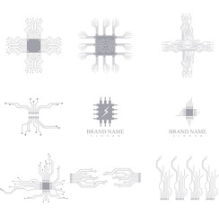 Circuit Logo Template vector illustration icon design