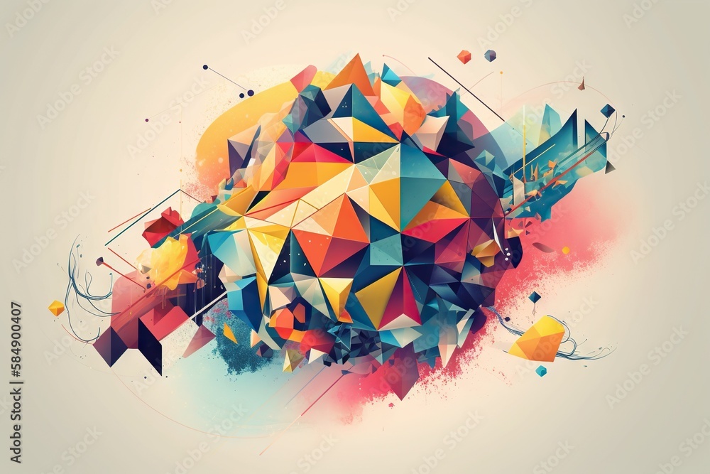 Poster a colorful abstract design with a lot of shapes and colors on it graffiti wall graphic design motion