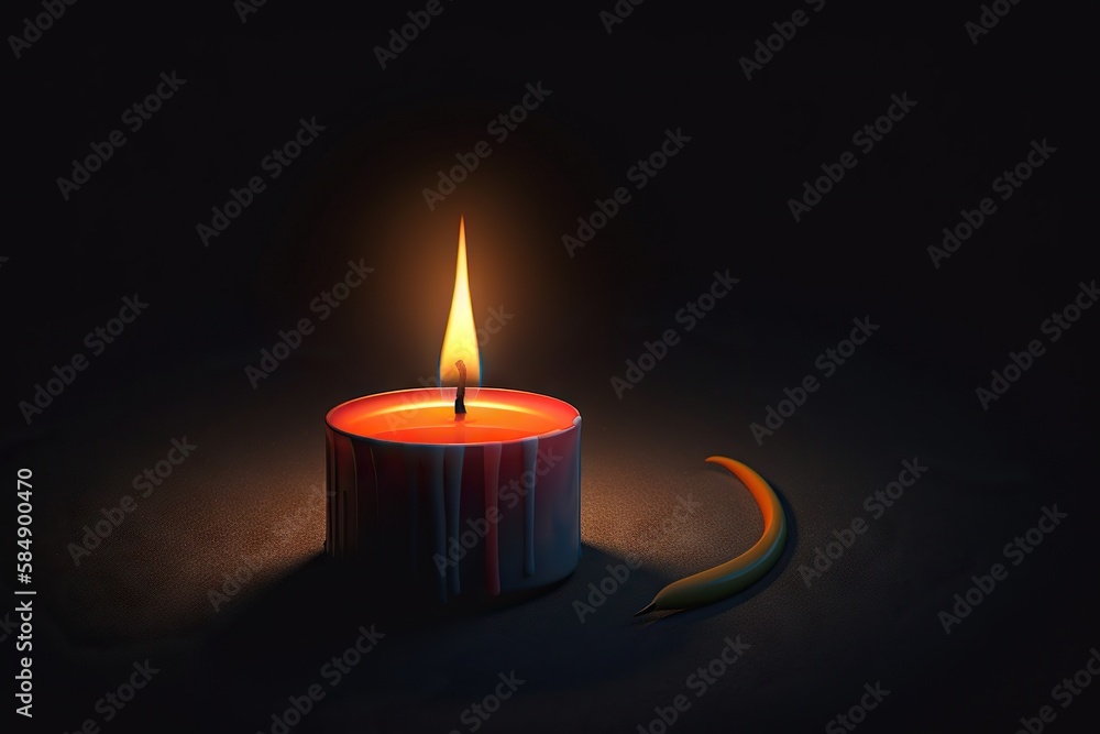 Aufkleber a candle with a long candle stick sticking out of it's side workshop photorealism 3d modeling genera