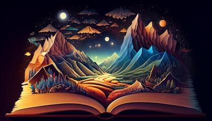 Night adventure with fairy and glowing object ,generative AI