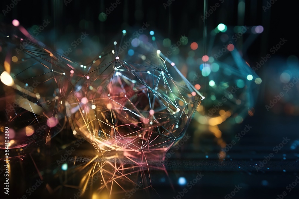 Poster a close up of a shiny object with lights in the background deep sea trench animation supply chain op