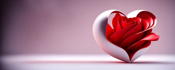 red heart with flower  / Valentine's Day / Heart / Love