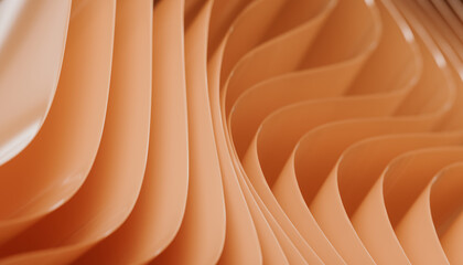 Abstract orange background with layers of silk folded drapery