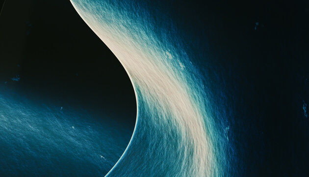 Abstract blue background with layers of silk folded drapery