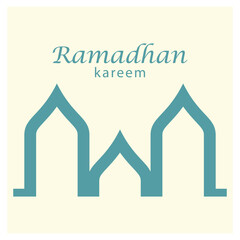 Ramadhan kareem poster banner islamic wallpaper mousque logo icon flat design vector